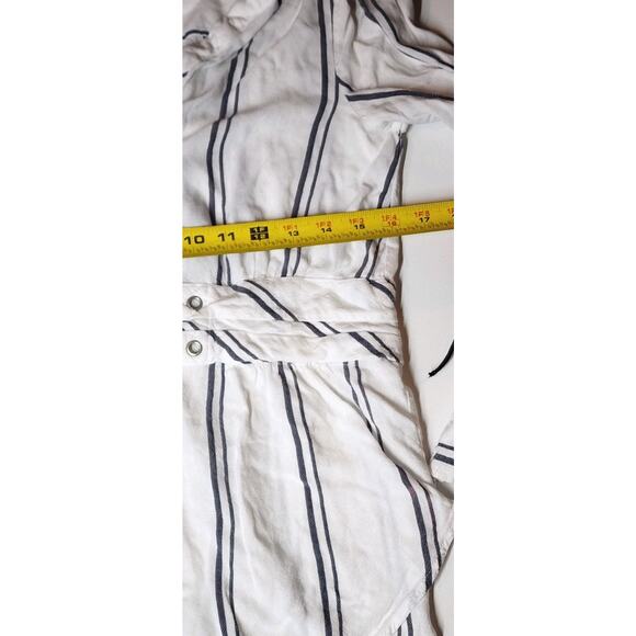 Women's Small High Vibrations casual-chic Stripe Mini Shirt Dress By Soho - Picture 12 of 16